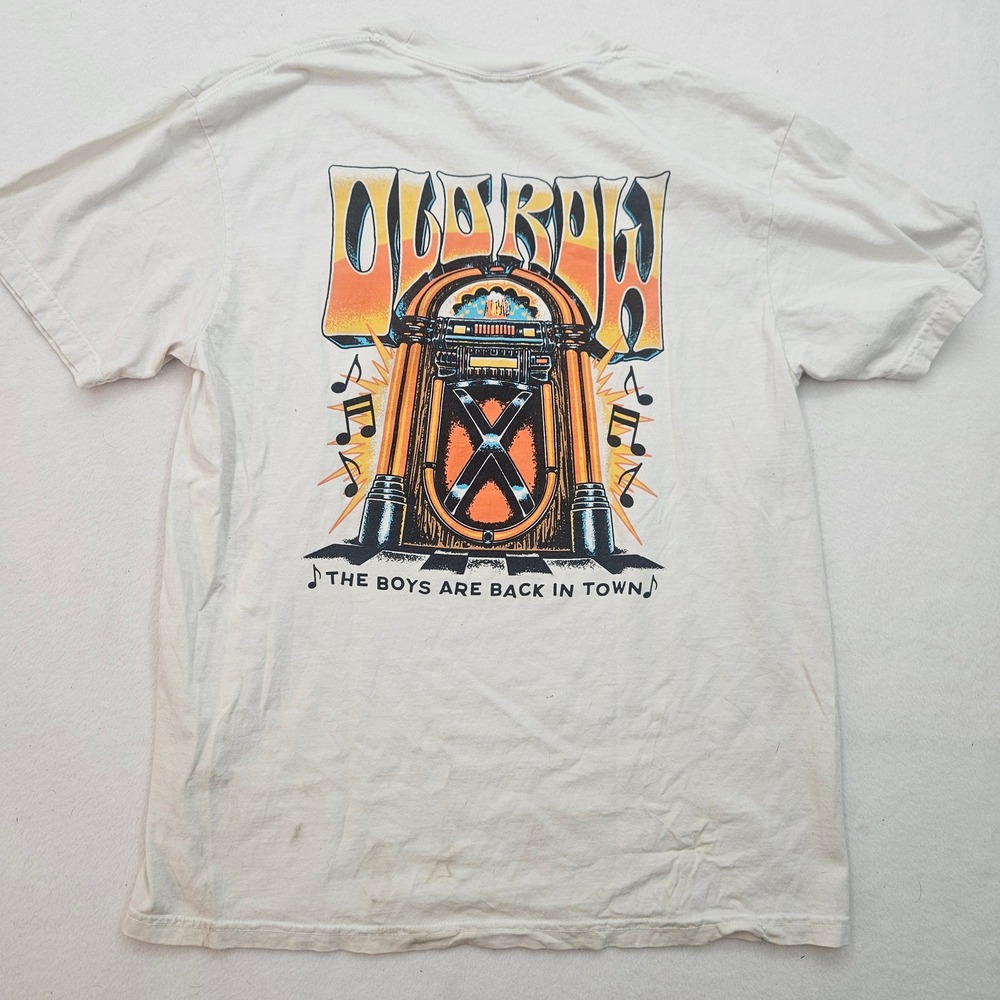Comfort Colors Oldrow T-Shirt Mens Large Ivory Good Jukebox Graphic Pocket Tee - Picture 2 of 4
